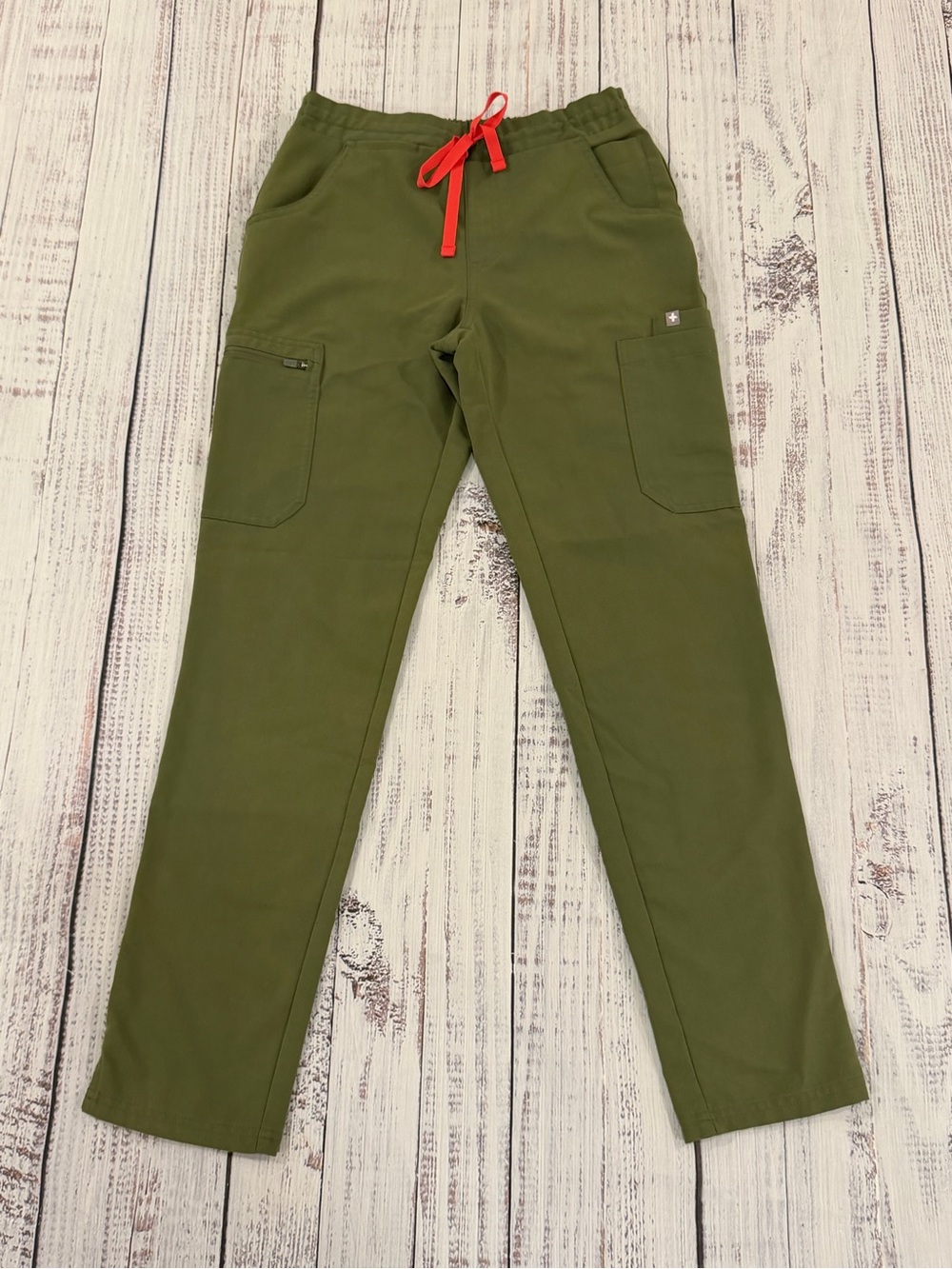 Figs XS Technical Collection Scrub Cargo Pants Martini Olive Yola Skinny EUC